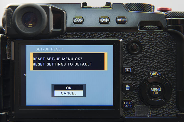 Reset Camera Settings:
